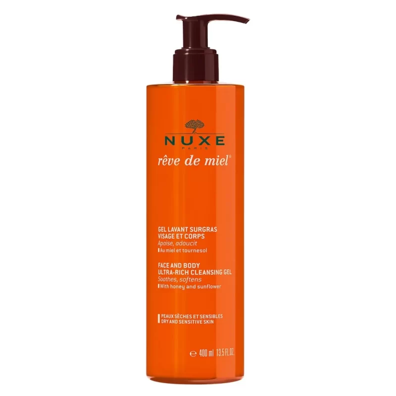 Nuxe rêve de miel face and body ultra-rich cleansing gel 400ml