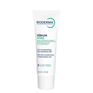 Bioderma Sébium Hydra is a dermatological moisturiser specifically formulated to compensate for the drying and irritating effects of acne treatments. While many anti-acne products focus on reducing sebum and imperfections, they often weaken the skin barrier. Therefore, Sébium Hydra works to restore hydration, comfort, and balance without clogging pores. Its nourishing yet lightweight texture makes it ideal for daily use, especially for skin undergoing treatments such as retinoids or other drying therapies. As a result, it helps maintain treatment adherence by improving skin comfort.
