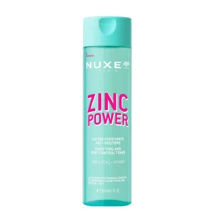 The Nuxe Zinc Power Purifying and Spot Control Toner is a purifying facial lotion specially formulated for combination, oily, and blemish-prone skin. As the second step in the Nuxe Zinc Power anti-imperfection routine, this refreshing toner helps remove residual impurities, refine skin texture, minimize the appearance of pores, and control excess shine while maintaining skin comfort.