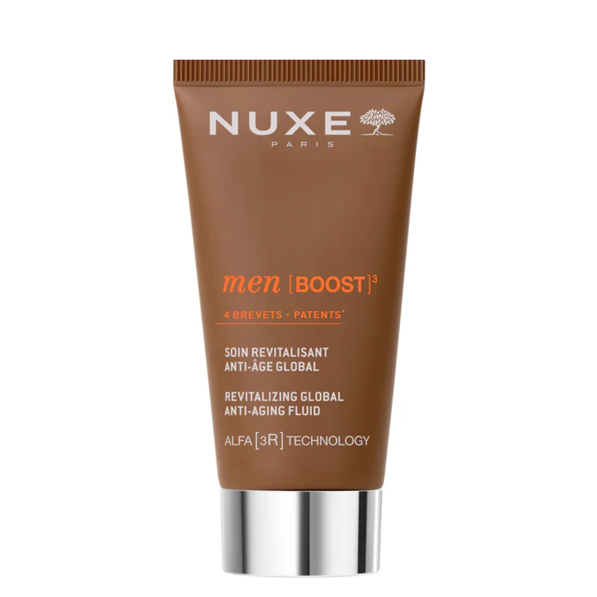 Lyskin-nuxe-men-nuxellence-youth-and-energy-revealing-anti-aging-fluid-50ml-NUX00095_resultado Healthy-looking skin requires more than hydration alone. Daily exposure to pollution, UV radiation, stress, shaving and environmental aggressors can accelerate the appearance of wrinkles, dullness and loss of firmness. NUXE Men BOOST³ Revitalizing Global Anti-Aging Fluid has been specially formulated to meet the unique needs of men's skin, delivering hydration, revitalisation and comprehensive anti-ageing care in a lightweight, fast-absorbing formula.