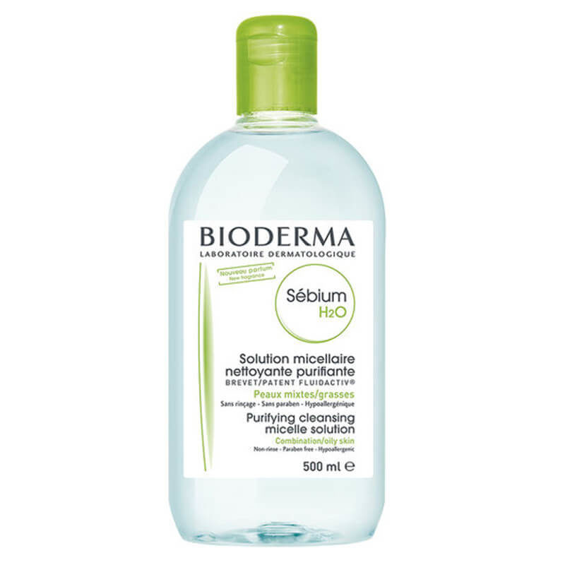 Bioderma sebium h2o makeup cleansing water 500ml combination to oily skin
