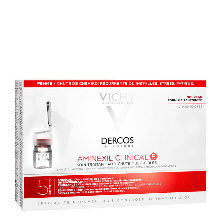 Vichy dercos aminexil clinical 5 for women anti-hair loss 21 ampoules