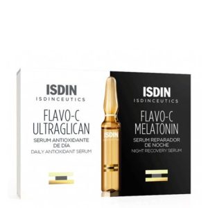 Isdin isdinceutics flavo-c melatonin and ultraglican set 10+10ampoulles