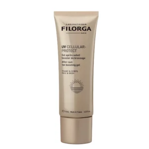 Filorga UV CELLULAR-PROTECT AFTER SUN is a refreshing after-sun gel designed to soothe the skin after sun exposure while enhancing and prolonging the appearance of a natural tan. Inspired by regenerative aesthetic medicine, this skincare treatment combines hydration, comfort, and skin-enhancing technology in a lightweight gel texture.