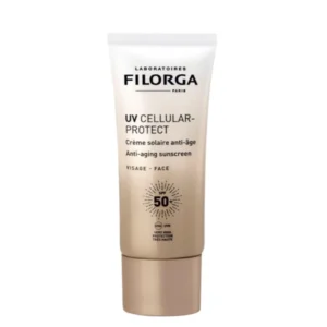 The Filorga UV Cellular Protect Cream Anti-Age SPF50+ is a revolutionary facial and body sunscreen designed to protect, repair, and revitalize your skin. Combining very high sun protection with advanced anti-aging technology, this cream shields the skin from UVA and UVB rays while preventing visible signs of photoaging such as wrinkles, loss of firmness, uneven texture, and dark spots.