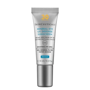 Skinceuticals eye UV defense spf30 is an ophthalmologically tested sunscreen that protects, enhances and optimizes the entire area around the eyes, including the eyelids. Offers 100% Mineral SPF30 UVA/UVB wide spectrum protection. And it is developed in an anti-migration texture that prevents eye irritation.