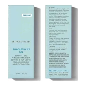 Skinceuticals Phloretin CF Gel is an advanced antioxidant developed for skin with changes in pigmentation, such as blemishes derived from sun exposure, acne or aging. At the same time, it prevents premature aging. Suitable for normal to combination and sensitive skin. No parabens, no perfume and no dyes.