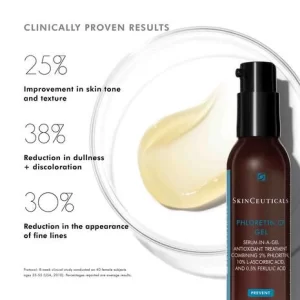 Skinceuticals Phloretin CF Gel is an advanced antioxidant developed for skin with changes in pigmentation, such as blemishes derived from sun exposure, acne or aging. At the same time, it prevents premature aging. Suitable for normal to combination and sensitive skin. No parabens, no perfume and no dyes.