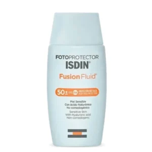 Isdin Fusion Fluid SPF 50+ is a lightweight facial sunscreen designed to provide very high sun protection while leaving the skin with a smooth, mattified finish. Its fluid texture spreads easily, absorbs quickly and blends into the skin, making it a practical choice for everyday facial care. In addition, the formula contains hyaluronic acid to help maintain skin hydration.
