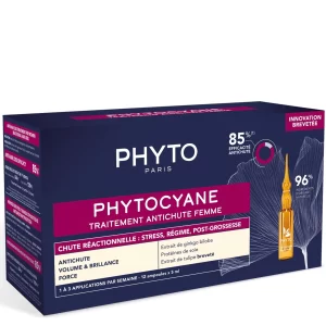Phyto phytoqueda de cabelo reacional cyane 12x5ml