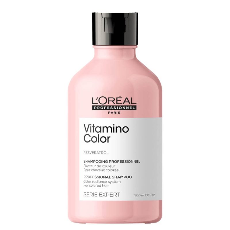 Loreal professionnel série expert vitamino color shampoo protects against color fading and gives 6x more shine to colored hair. 300ml