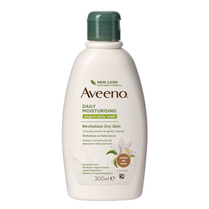 Aveeno daily moisturising gel douche yaourt vanille & avoine 300ml