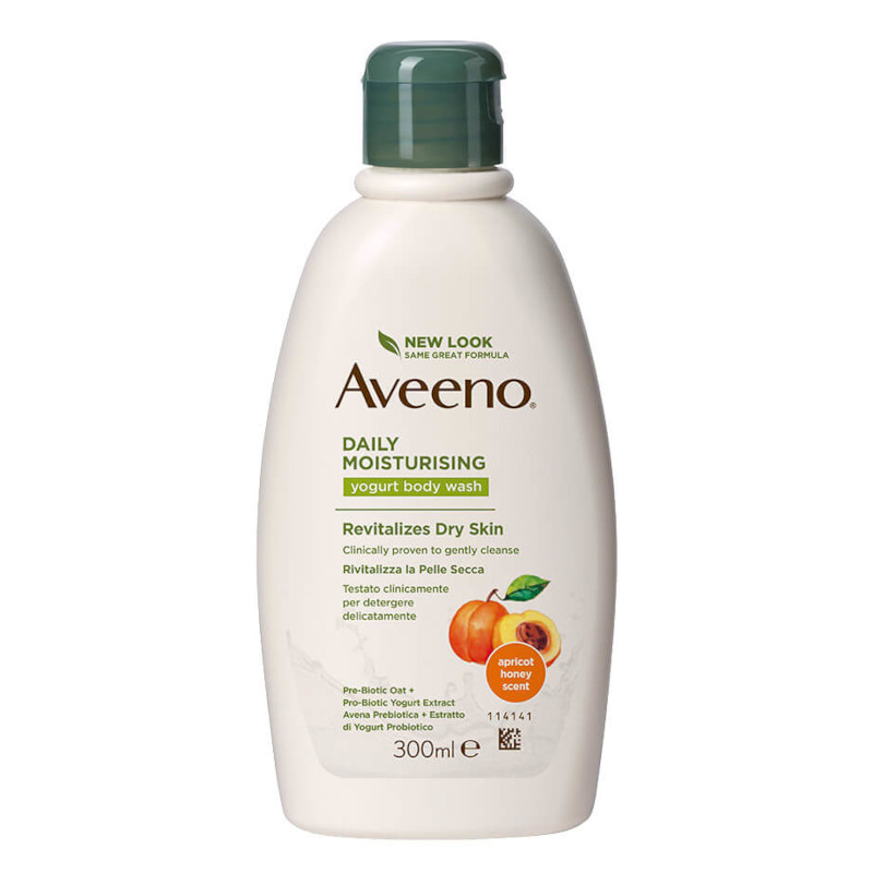 Aveeno daily moisturising yogurt body wash apricot and honey 300ml