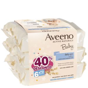 Aveeno baby lingettes pour peaux sensibles 6x72unités