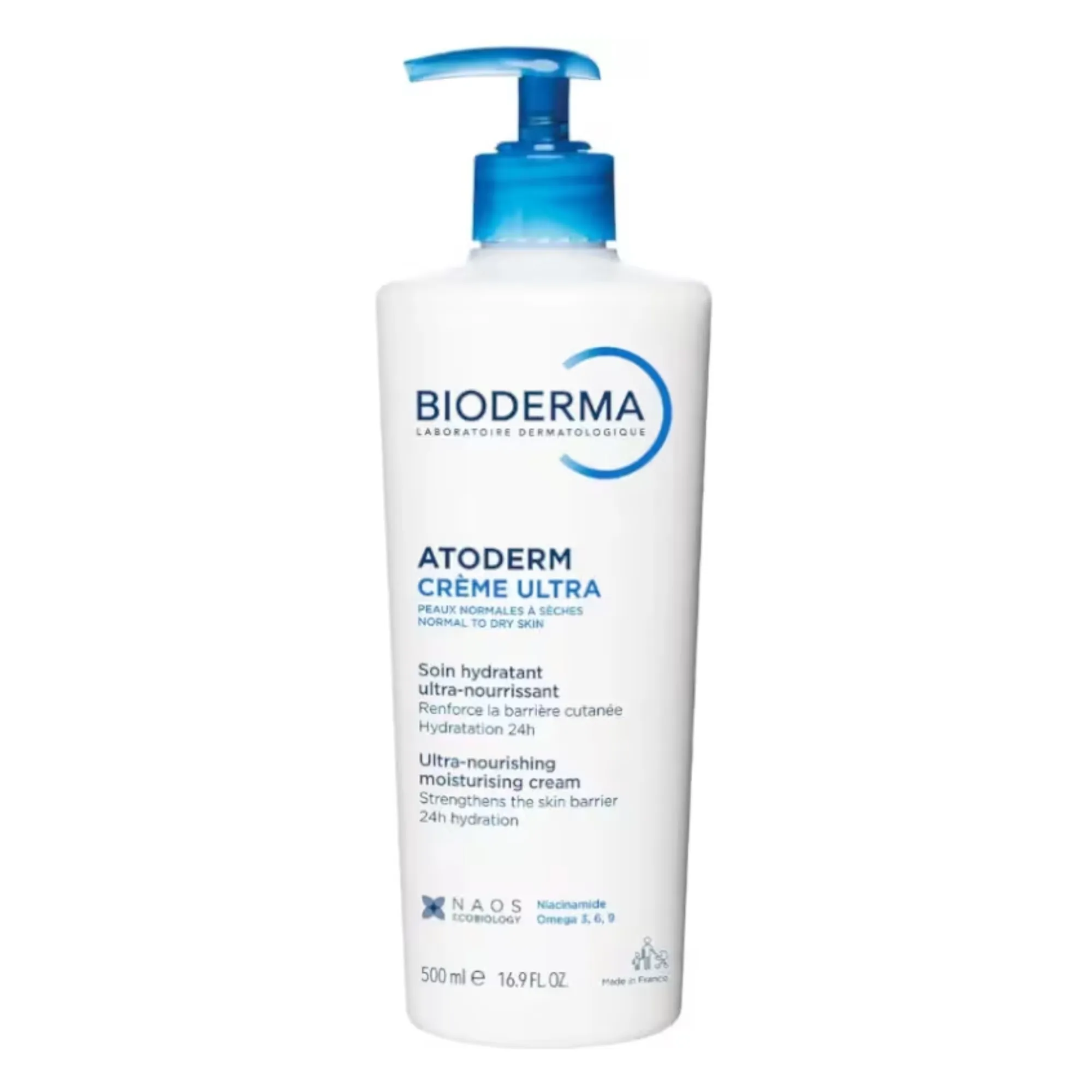 Lyskin-bioderma-atoderm-creme-dry-skin-500ml_result Bioderma Atoderm Crème Ultra is a daily moisturizing and ultra-nourishing cream developed to care for normal to dry skin, including sensitive skin in adults, children, and babies. The formula provides immediate and long-lasting hydration while helping strengthen the skin barrier and protect the skin from daily external aggressors. Dry skin often lacks essential lipids and hydration, which may lead to feelings of tightness, roughness, discomfort, and increased sensitivity. Therefore, Bioderma Atoderm Crème Ultra helps restore comfort while leaving the skin softer, smoother, and nourished from the first application. Its lightweight and fast-absorbing texture spreads easily over the face and body without leaving a greasy finish. In addition, the fragrance-free formula offers very good tolerance and suits daily use for the whole family.