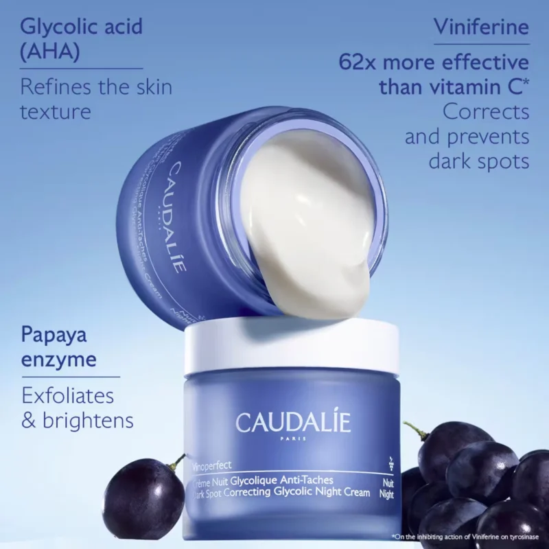 Caudalie Vinoperfect Dark Spot Correcting Glycolic Night Cream 50ml 1.6fl.oz Refillable 