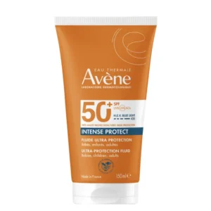 Avène Sun Intense Protect Fluid Fragrance-Free SPF50+ provides very high, ultra-broad-spectrum sun protection for the face and body. Its formula combines protection against UVB, UVA and high-energy visible (HEV) blue light with very high skin tolerance, making it suitable for sensitive and particularly vulnerable skin.
