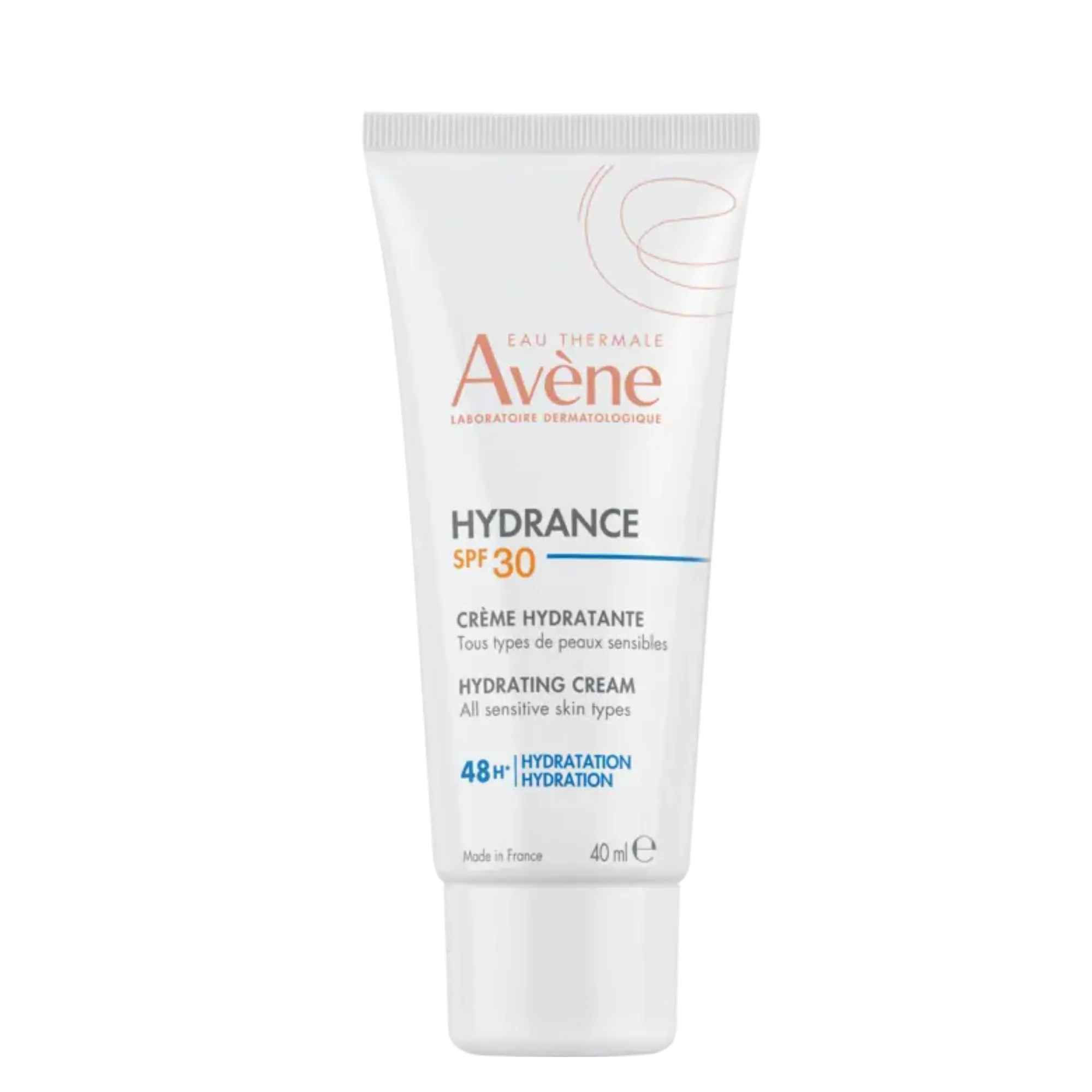Lyskin-avene-hydrance-uv-rich-cream-40ml-AVN00074 Avène Hydrance Hydrating Cream SPF30 combines daily hydration with broad-spectrum SPF30 sun protection for sensitive and dehydrated skin. Its innovative formula helps protect the skin from daily external aggressors, including UVA, UVB and HEV blue light, while helping maintain a fresh, supple and radiant complexion.