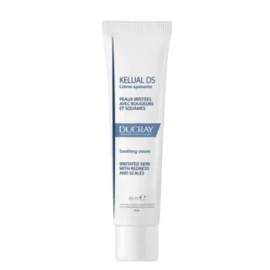 Ducray Kelual DS Soothing Cream is a targeted facial skincare treatment developed for irritated skin prone to redness, flaking and itching. Its lightweight moisturising formula helps soothe discomfort, reduce visible flakes and improve skin comfort, making it suitable for adults and adolescents experiencing these concerns.