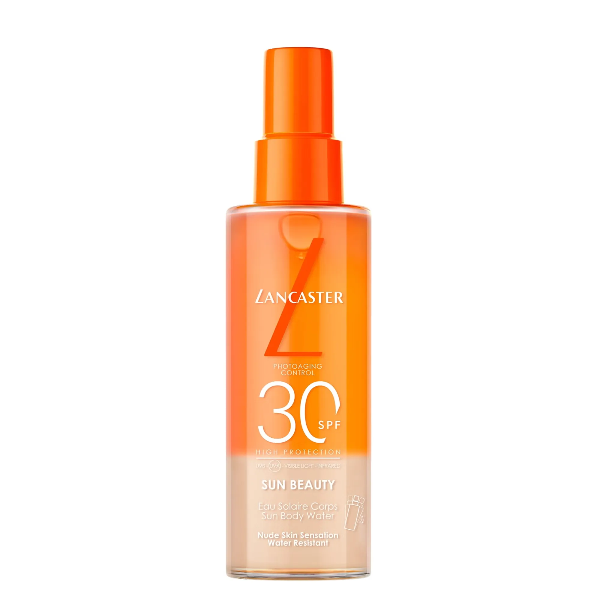 Lyskin-lancaster-sun-beauty-protective-water-spf30-150ml-5-1-fl-oz-LAN00043_resultado The Lancaster Sun Beauty Sun Body Water SPF30 offers a unique approach to sun protection with its ultra-light bi-phase formula, designed to deliver effective protection while providing a refreshing, barely-there sensation on the skin.