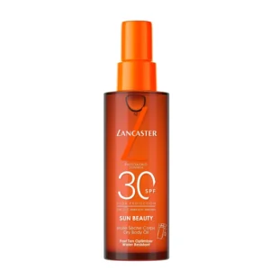 Lancaster Sun Beauty Body Dry Oil SPF30 combines effective sun protection with a luxurious sensory experience, delivering a lightweight dry oil texture that enhances the skin’s natural radiance while protecting it from the harmful effects of sunlight.