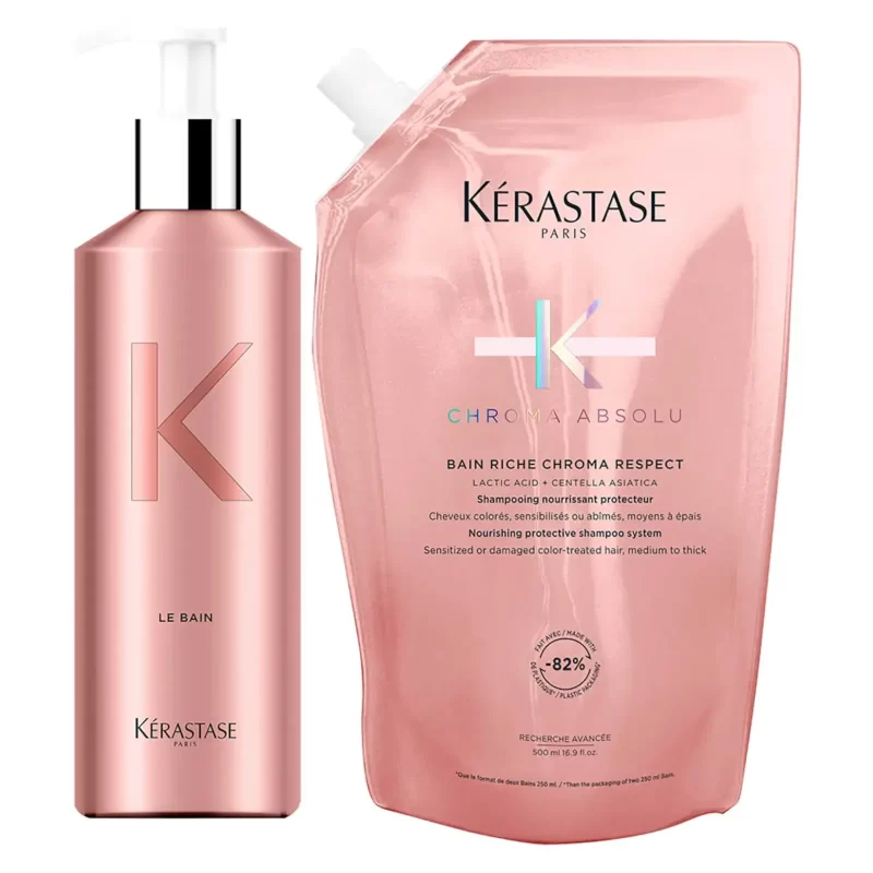 Kérastase chroma absolu aluminium bottle & shampoo refill bundle