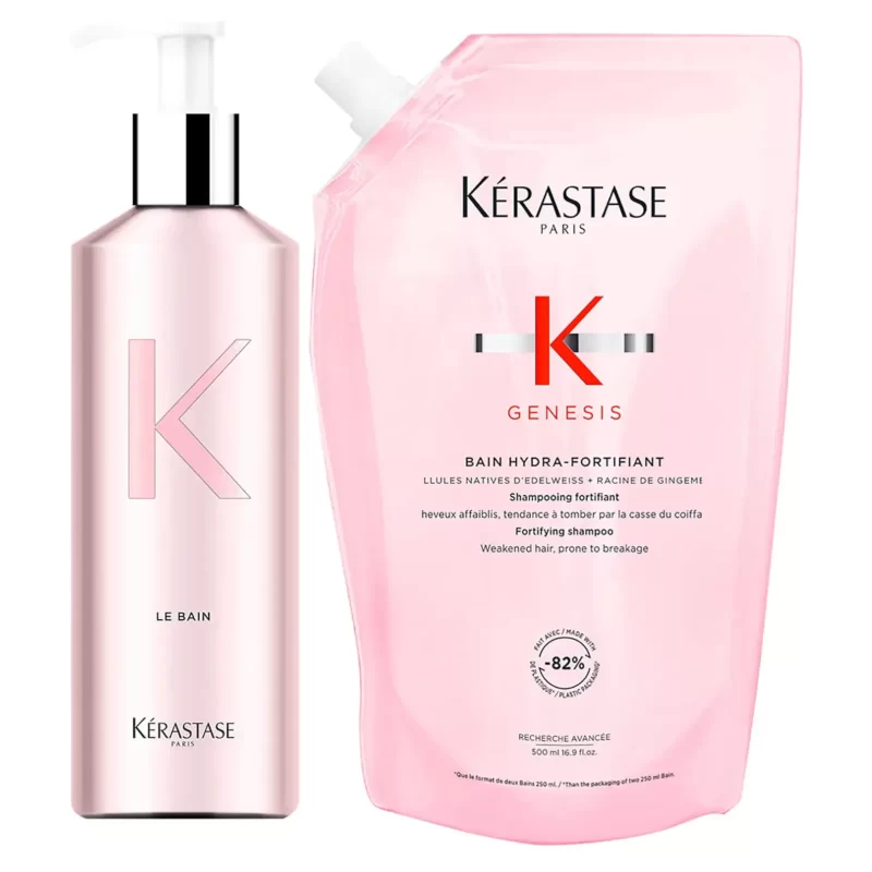 Kérastase genesis aluminium bottle & shampoo refill bundle