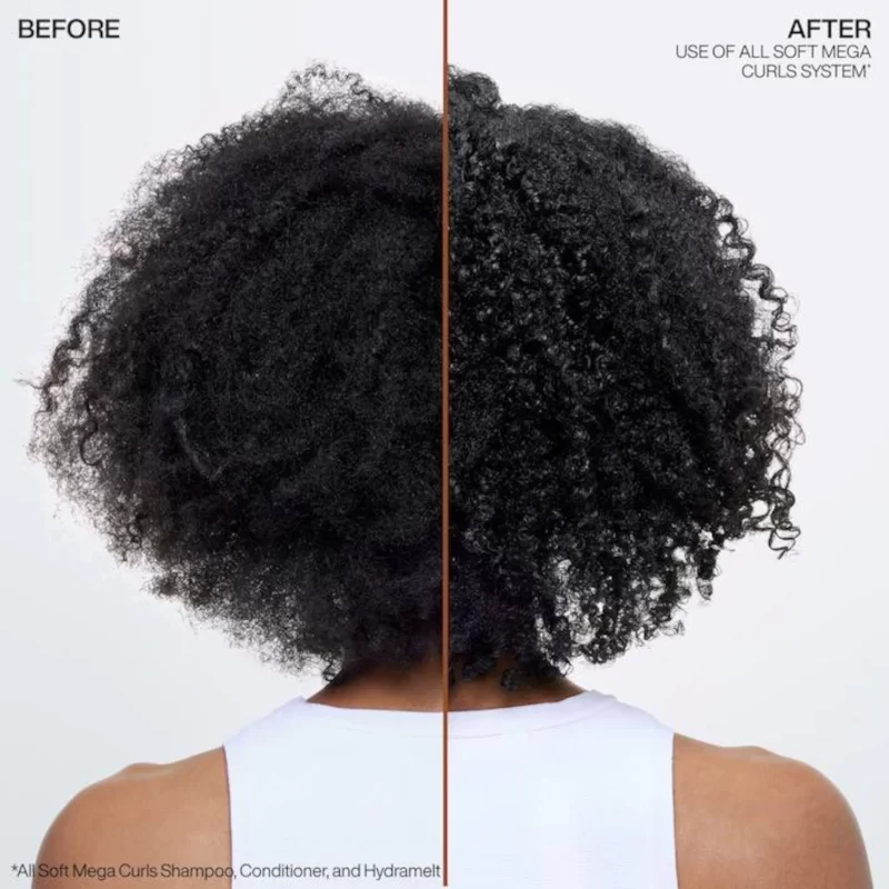 Redken all soft mega curls shampoo for severely dry curls and coils - Before & After 2