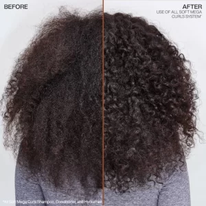 Redken all soft mega curls shampoo for severely dry curls and coils - Before & After 3