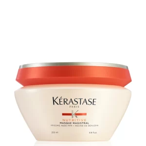 Kérastase nutritive masque magistral hair mask for dry to severely dry hair is a deep-penetration nutrition treatment mask for severely dried-out thick hair. This treatment combines the highest concentration of active ingredients for nourishing action at the fiber's core. Hair is soft and smooth to the touch, detangling is easier and hair is more manageable. This result is durable and remains at the fiber's.