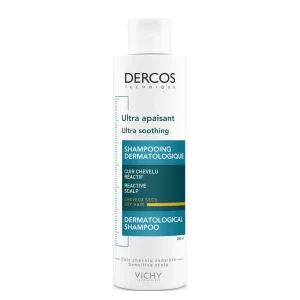 Vichy Dercos ultra beruhigendes Shampoo für fettiges und empfindliches Haar ist für reaktive und zu fettiger Kopfhaut neigende Kopfhaut geeignet. Beruhigt die juckende Kopfhaut 48 Stunden lang. Ohne Sulfate, Parabene, Farbstoffe oder Silikone.