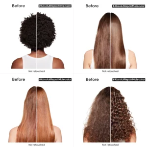 Loreal Professionnel Absolut Repair Molecular Leave-In Mask 100ml 3.4fl.oz - Before and After