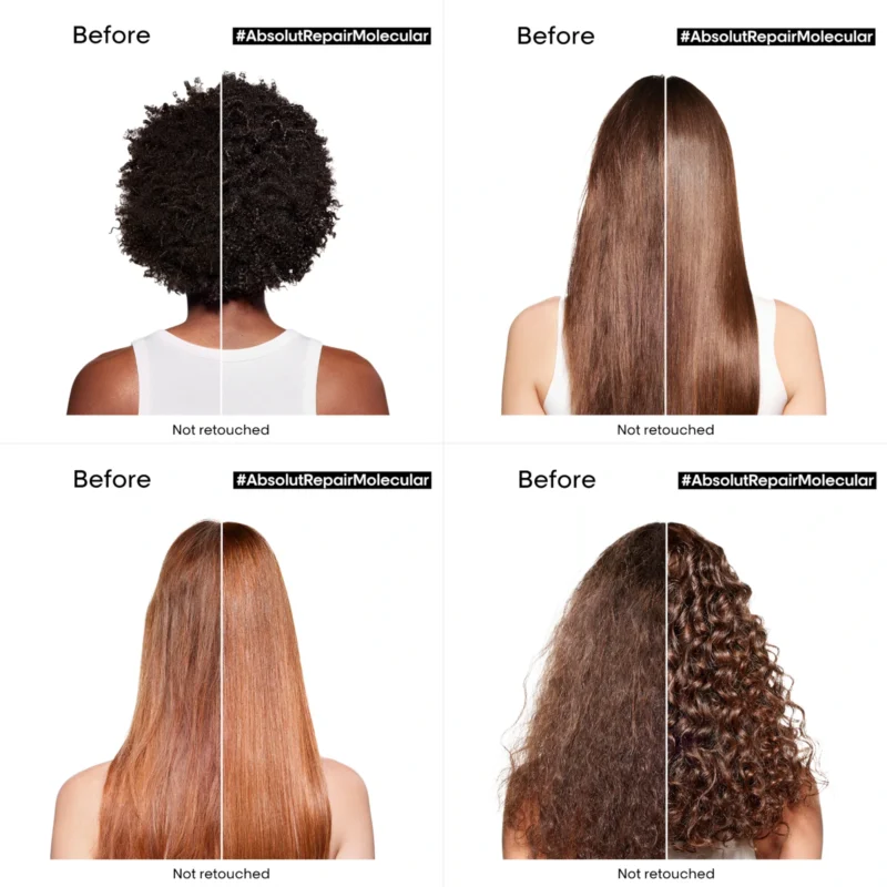 Loreal Professionnel Absolut Repair Molecular Leave-In Mask 100ml 3.4fl.oz - Before and After