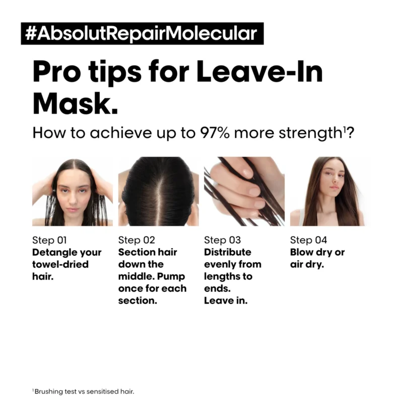 Loreal Professionnel Absolut Repair Molecular Leave-In Mask 100ml 3.4fl.oz - How to Use?