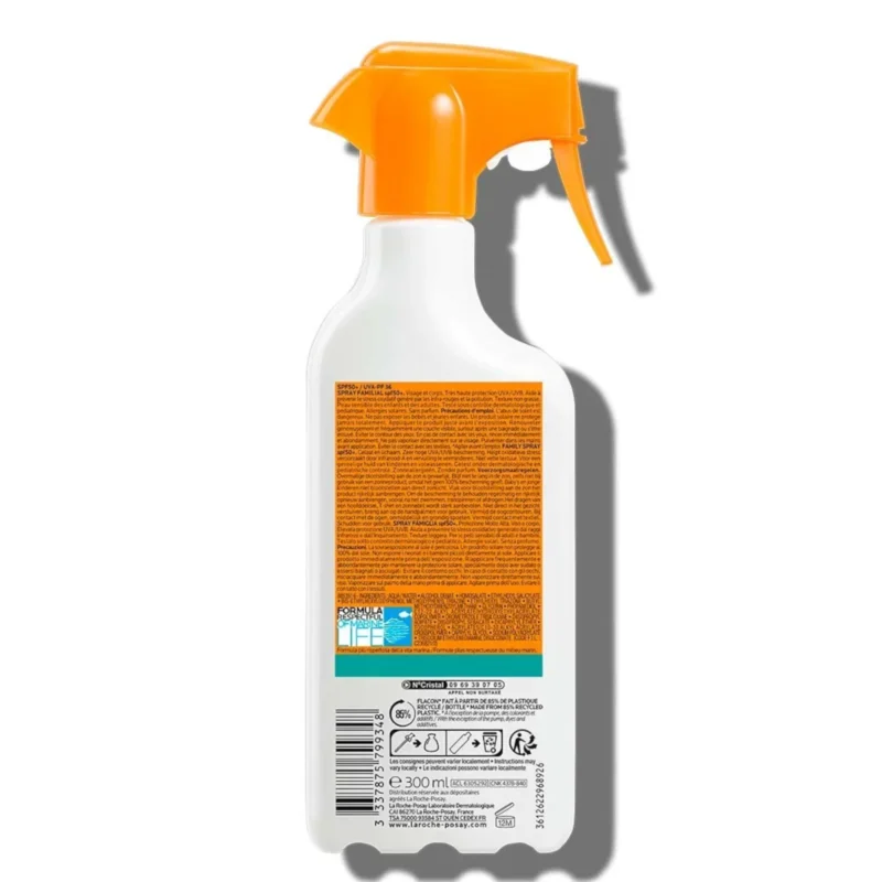 La Roche-Posay Anthelios Family Spray SPF50+ Fragrance-Free 300ml - Ingredients List