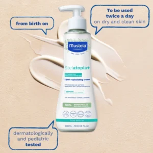 Mustela Stelatopia+ Lipid-Replenishing Cream for Extremely Dry and Atopic-Prone Skin 300ml
