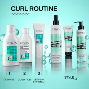 Redken Acidic Bonding Curls Silicone-Free Shampoo 300ml 10.1fl.oz & Styling