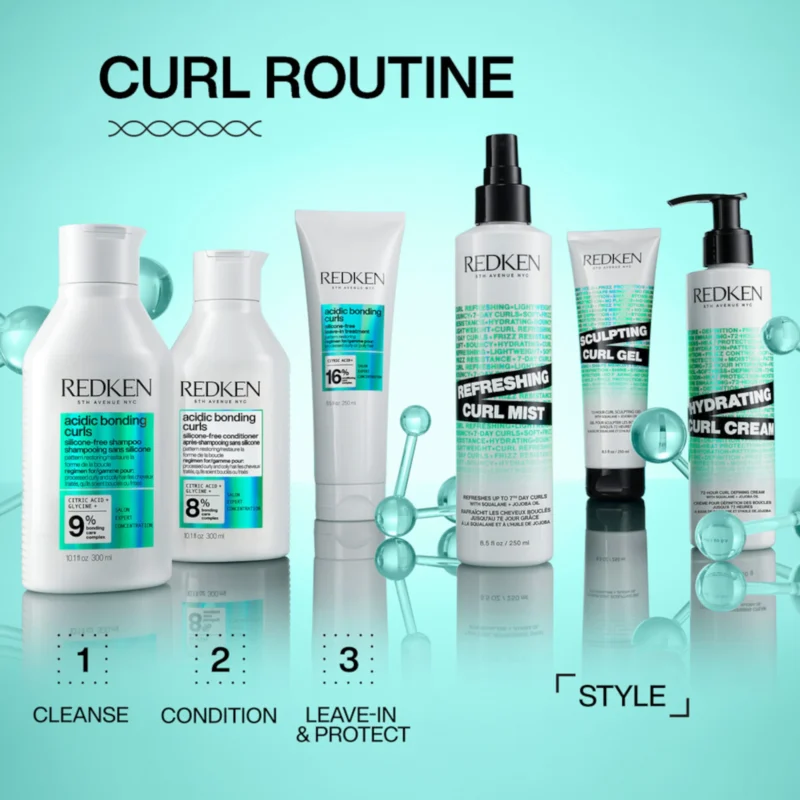 Redken Acidic Bonding Curls Silicone-Free Shampoo 300ml 10.1fl.oz & Styling