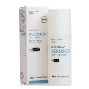 Lyskin-innoaesthetics-inno-derma-xeroskin-day-cream-50g-INN00013_resultado Innoaesthetics Inno-Derma Xeroskin Day Cream is a rich, nourishing moisturizer specifically designed to provide deep hydration, repair, and protection for dry and very dry skin. Its advanced formula is also ideal for people exposed to extreme weather conditions such as cold winds, salty air, snow, or high altitudes—factors that can weaken the skin barrier and intensify dryness.