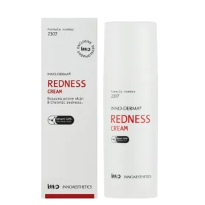 Lyskin-innoaesthetics-inno-derma-redness-cream-50ml-1-6fl-oz_resultado Innoaesthetics Inno-Derma Redness Cream is a facial moisturizer with calming, soothing, and protective properties, developed specifically for redness-prone and couperose skin. By regulating microcirculation and strengthening capillaries, it helps to prevent and reduce persistent redness, vascular spiders, and flushing episodes.