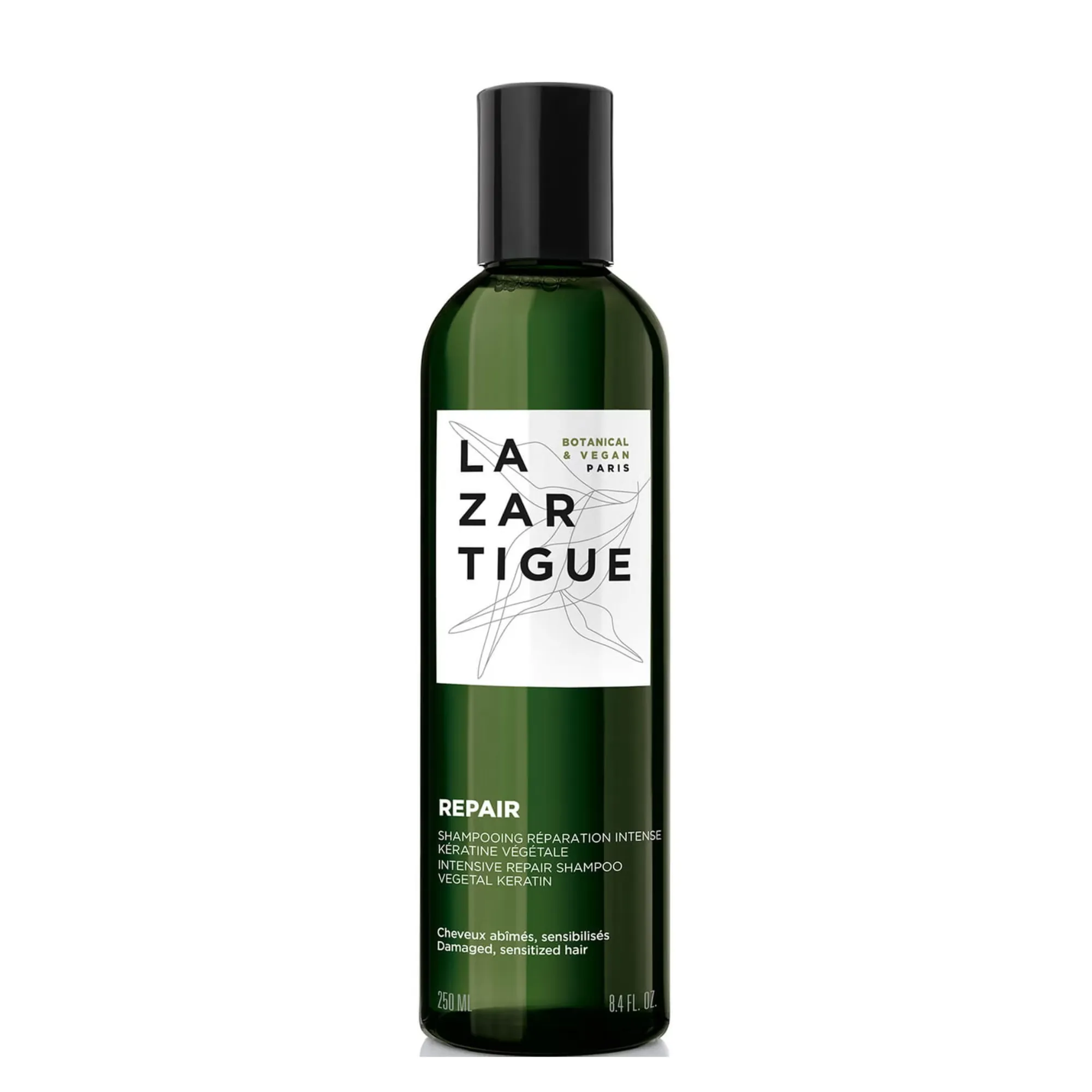 Lyskin-lazartigue-repair-intensive-repair-shampoo-250ml-8-4fl-oz-LAZ00049 Lazartigue Repair Intensive Repair Shampoo is a high-performance, vegan formula designed to repair damaged hair from within. Powered by 100% vegetal keratin and botanical hyaluronic acid, this shampoo helps restore the fibre’s internal architecture, smooths the cuticle, and revives shine—all while providing a gentle, sulphate-free cleanse.