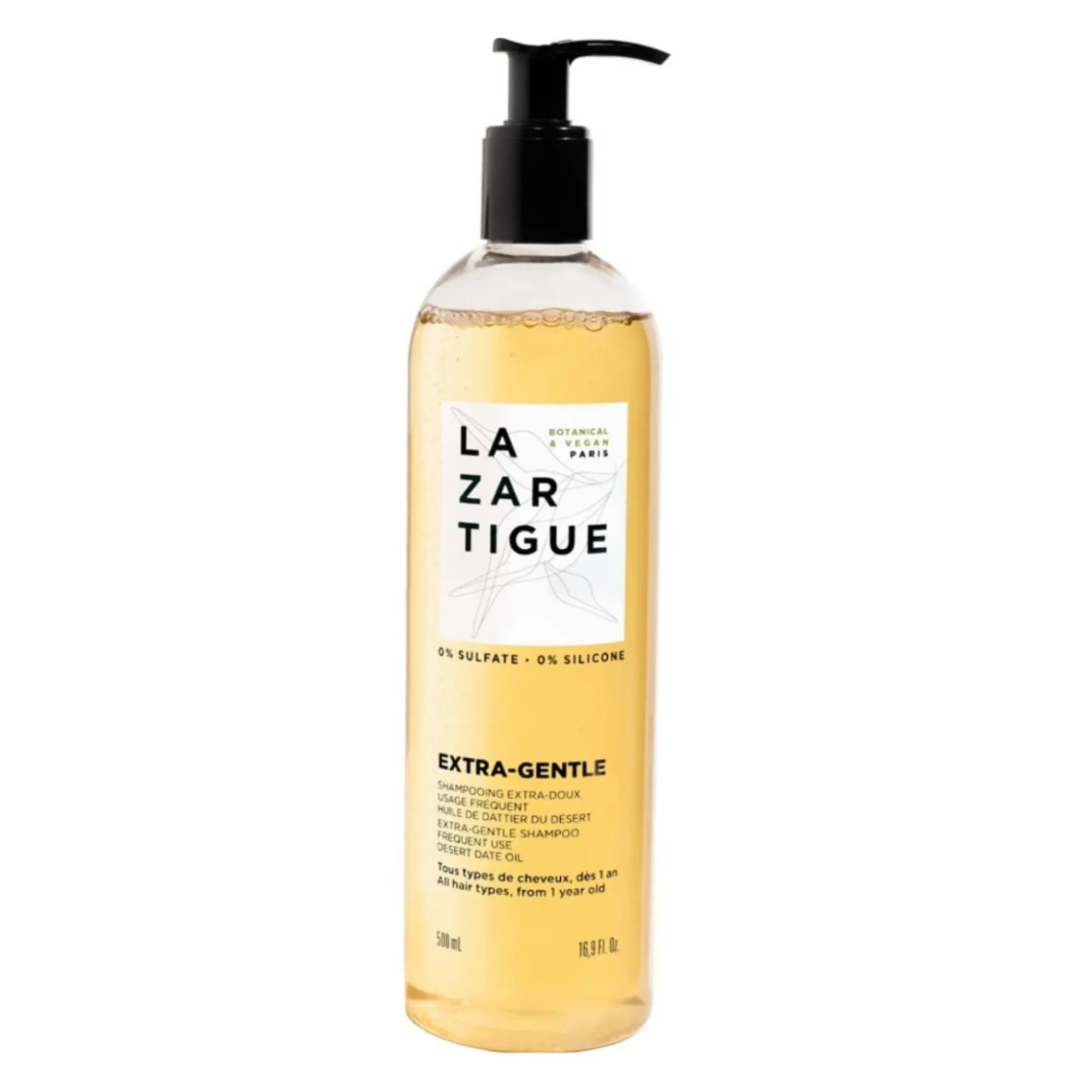Lyskin-lazartigue-extra-gentle-shampoo-500ml-LAZ00064 (1)_resultado Lazartigue Extra-Gentle Shampoo in its family-size 500ml format is a high-tolerance, daily-use shampoo formulated to gently cleanse and care for all hair types, even the most sensitive scalps. Suitable for adults and children from 1 year of age, this shampoo respects the scalp’s natural balance while leaving hair light, soft, and shiny.