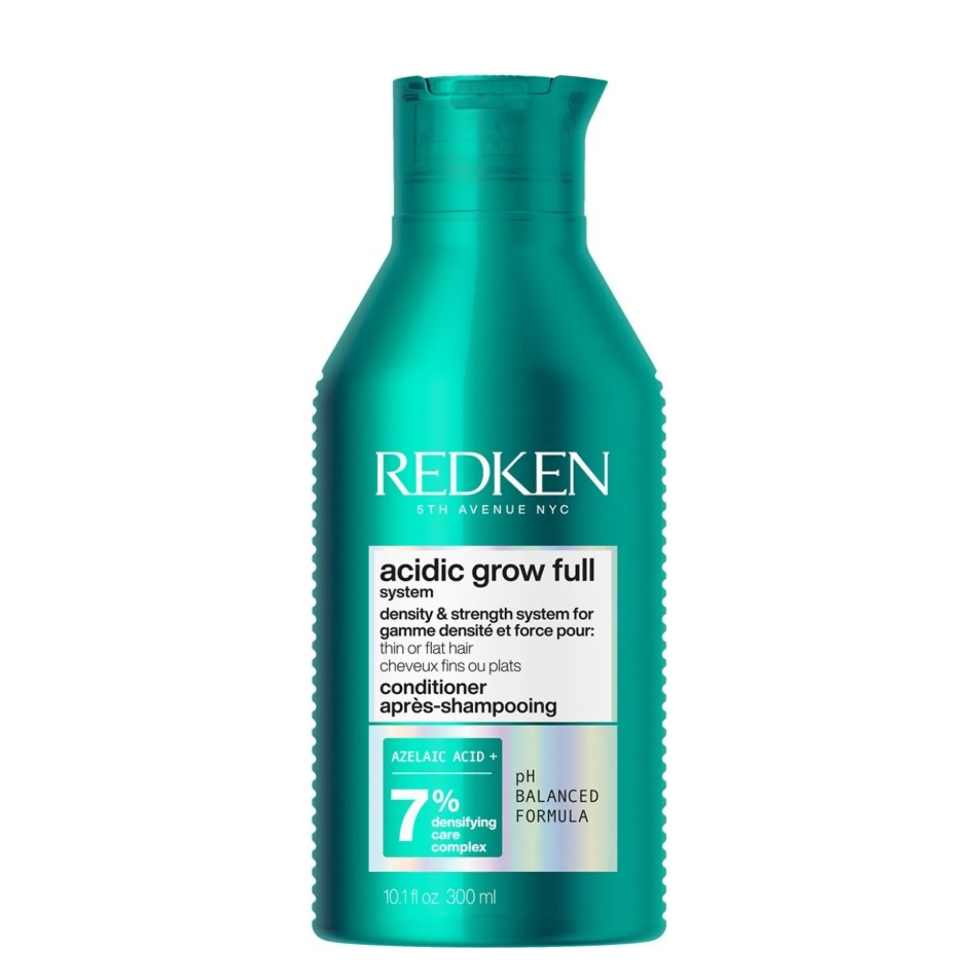 Lyskin-redken-acidic-grow-full-system-conditioner-300ml-10-1fl-oz Redken Acidic Grow Full System Conditioner is a lightweight, moisturizing conditioner specifically formulated for fine, limp hair that lacks density. Designed to work in synergy with the Acidic Grow Full System Shampoo, this conditioner helps rebalance and hydrate the scalp while instantly conditioning and detangling the hair fiber—without adding weight.
