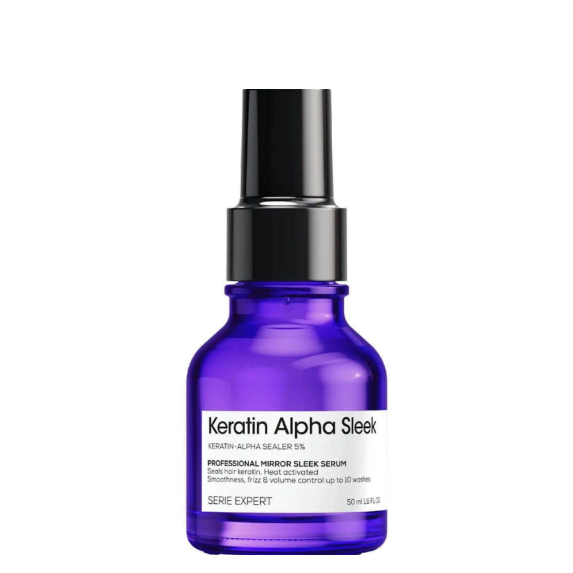 Lyskin-loreal-professionnel-keratin-alpha-sleek-mirror-serum-frizz-and-volume-control-50ml-1-6fl-oz-LOP00158 Discover next-level smoothing performance with Loreal Professionnel Keratin Alpha Sleek Mirror Serum, a professional heat-activated finishing serum designed to seal the hair fiber for long-lasting smoothness, frizz control, and disciplined volume. Formulated with 5% Keratin Sealer technology, this advanced serum helps maintain sleek, polished hair for up to 10 washes* while protecting against humidity and heat damage. When used as part of the complete Keratin Alpha Sleek routine, it helps transform hair for up to 2 weeks of smoothness and frizz control.