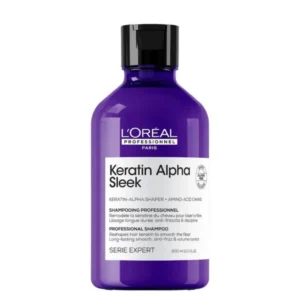 Lyskin-loreal-professionnel-keratin-alpha-sleek-shampoo-anti-frizz-and-volume-control-300ml-10-1fl-oz-LOP00152_result Discover professional cleansing with Loreal Professionnel Keratin Alpha Sleek Shampoo, a sulfate-free formula designed to deliver long-lasting smoothness, frizz control, and disciplined volume. Developed with advanced hair science and formulated alongside professional stylists, this luxurious shampoo works at the core of the hair fiber to transform texture and enhance manageability. When used as part of the complete Keratin Alpha Sleek routine, it helps transform hair for up to 2 weeks of smoothness, frizz & volume control, while cutting daily styling time and delivering instant shine.