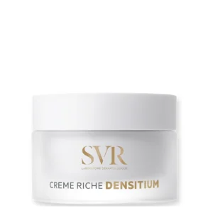 Lyskin-svr-densitium-rich-cream-that-strengthens-and-densifies-dry-mature-skin-50ml-SVR00028_result The SVR Densitium Crème Riche is a rich anti-aging cream for dry mature skin, specifically formulated to address multiple signs of aging. Designed for skin that is dry to very dry, sagging, and marked by wrinkles and pigmentation spots, it delivers both intense nourishment and global anti-aging correction. Moreover, this ultra-nourishing version of the Densitium range helps restore skin density, improve firmness, and even out the complexion. As a result, the skin feels more comfortable, while appearing smoother and more radiant.