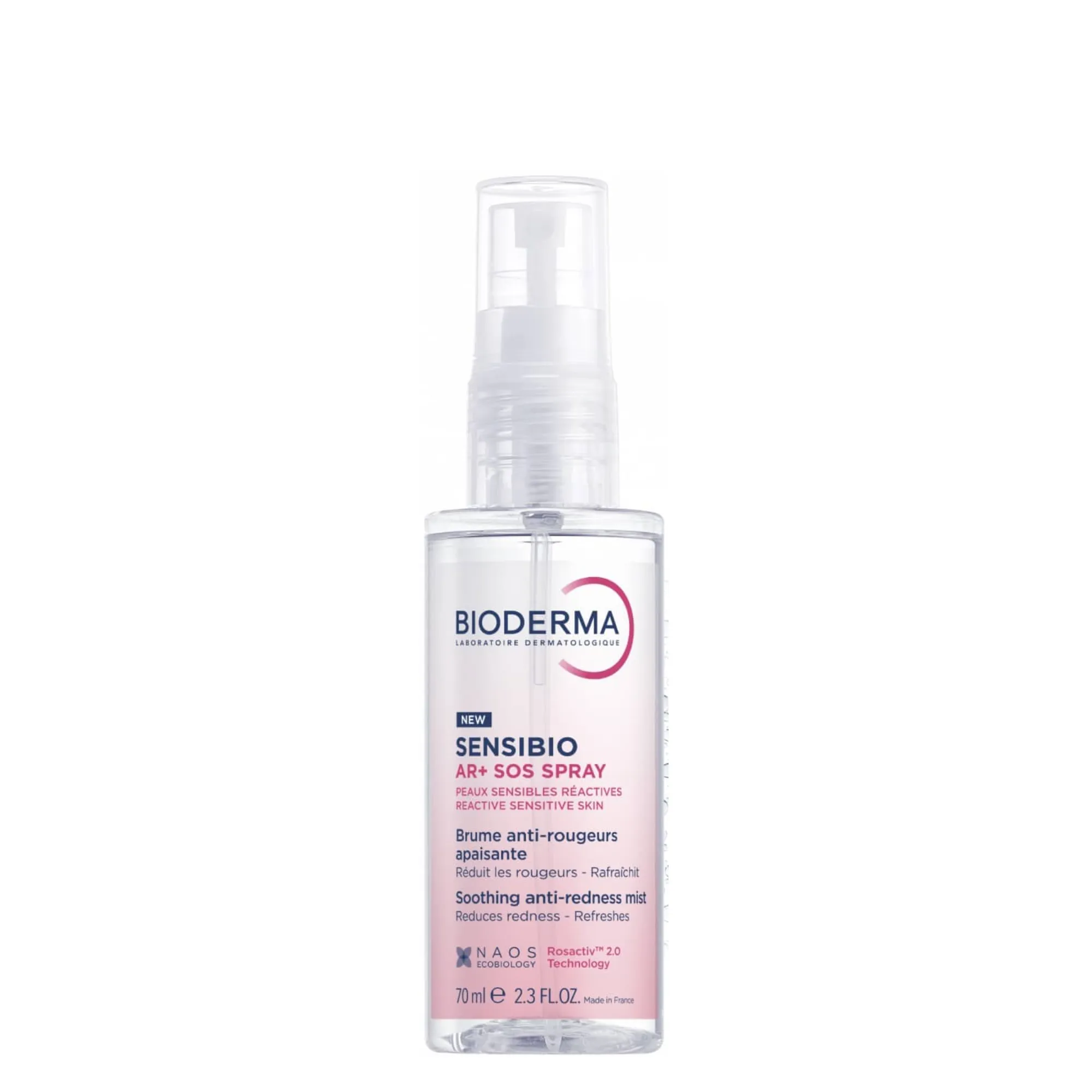 Lyskin-bioderma-sensibio-ar-sos-spray-70ml-2-3fl-oz-BDM00195 (2)_resultado Bioderma Sensibio AR+ SOS Spray is a dermatological soothing mist designed to provide immediate relief to sensitive and reactive skin prone to redness, flushing, and sensations of heat. This ultra-fresh spray acts instantly to calm discomfort while helping to visibly reduce redness and reinforce the skin’s natural defenses over time.