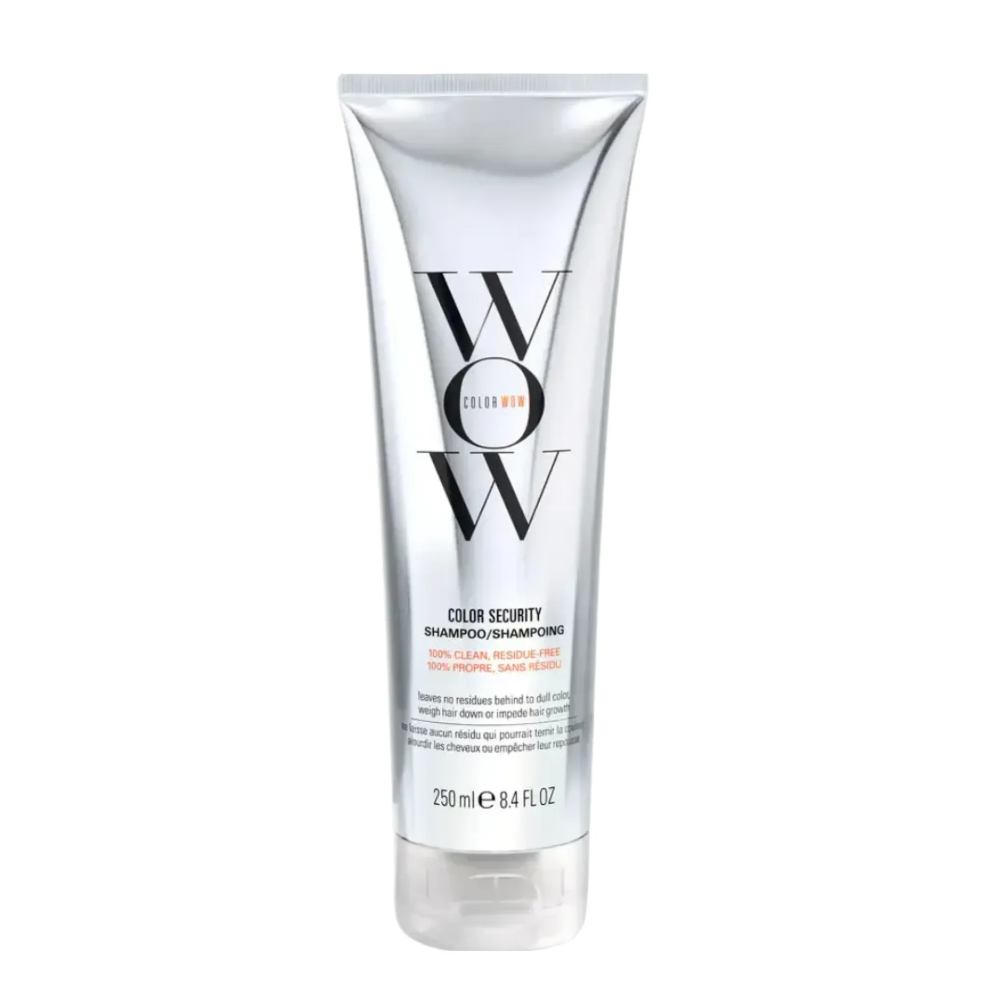Lyskin-color-wow-color-security-shampoo-250ml-8-4fl-oz_resultado The Color Wow Color Security Shampoo is an innovative sulfate-free shampoo designed to provide a completely clean, residue-free wash while maintaining the health, shine, and colour vibrancy of the hair. Unlike traditional shampoos that may leave behind silicones, conditioning agents, thickening ingredients, or anti-frizz coatings, this unique formula ensures that every ingredient is fully rinsed away.
