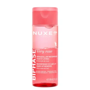 Lyskin-nuxe-very-rose-biphase-waterproof-eye-and-lip-make-up-remover-100ml-3-3fl-oz-NUX00245_resultado The Nuxe Very Rose Biphase Waterproof Eye and Lip Make-Up Remover is a gentle yet highly effective make-up remover designed to eliminate even the most resistant waterproof make-up while respecting the delicate eye and lip areas. Combining the power of an oil phase and a water phase, this biphasic formula removes long-lasting make-up, impurities, pollution particles, and excess sebum in one easy step.