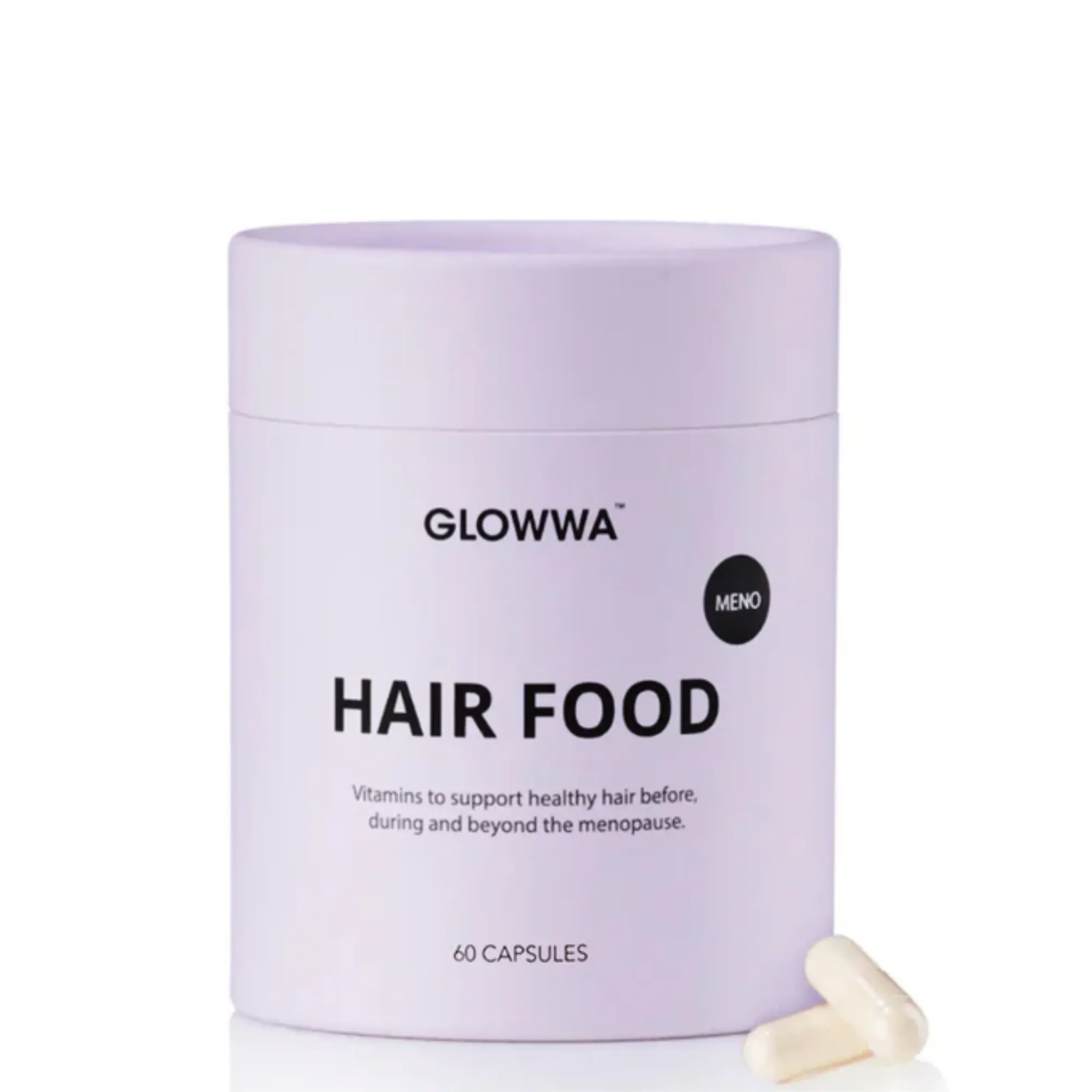 Lyskin-glowwa-meno-hair-food-vitamins-during-menopause-60caplsules-1month-GLW00003_resultado Hormonal changes during menopause can affect many aspects of wellbeing, including the condition of your hair. Thinning hair, increased shedding, reduced density, and changes in hair texture are common concerns experienced before, during, and after menopause. Glowwa Hair Food Meno Vitamins for Menopause is an advanced food supplement specifically developed to help support hair health throughout this important stage of life.